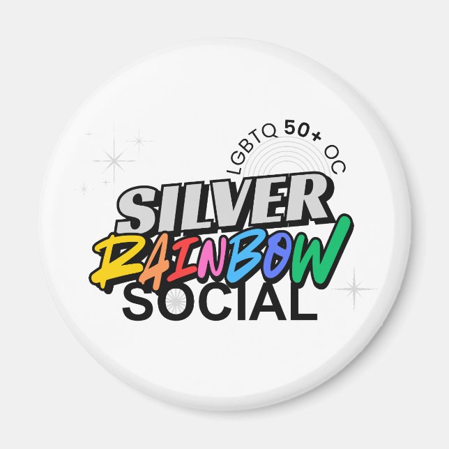 Silver Rainbow Keychain Magnet (Front)