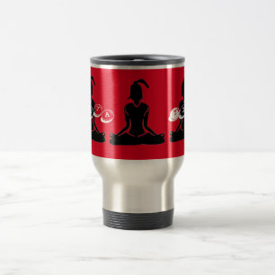 Silver & Red 'Java Yoga' Travel Mug