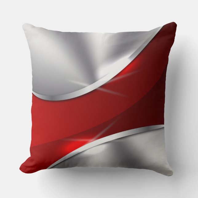 Silver Red Luxury Pillow (Front)