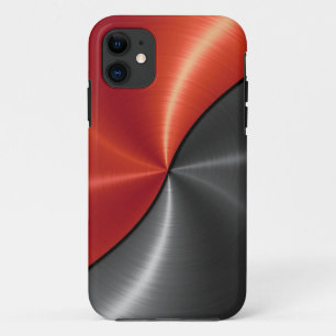 Silver Red Shiny Steel Metal Case-Mate iPhone Case