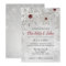 silver red snowflakes winter wedding invitation