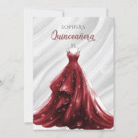 Silver Red Sparkle Dress Quinceañera Quince