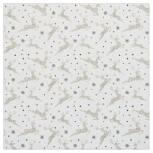 Silver Reindeers Fabric