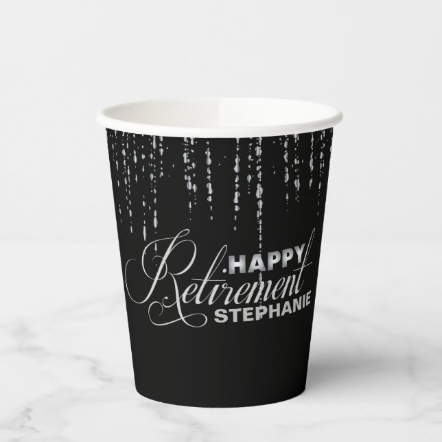 Silver Retirement Party, Custom Paper Cup (Left)
