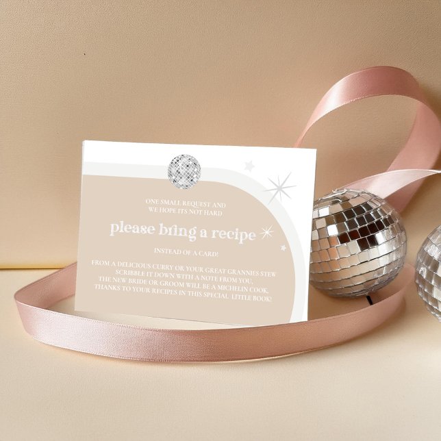 Silver Retro Disco Bridal Shower RECIPE CARD (Creator Uploaded)