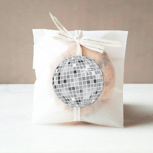 Silver Retro Disco Groovy Bridal Shower Classic Round Sticker
