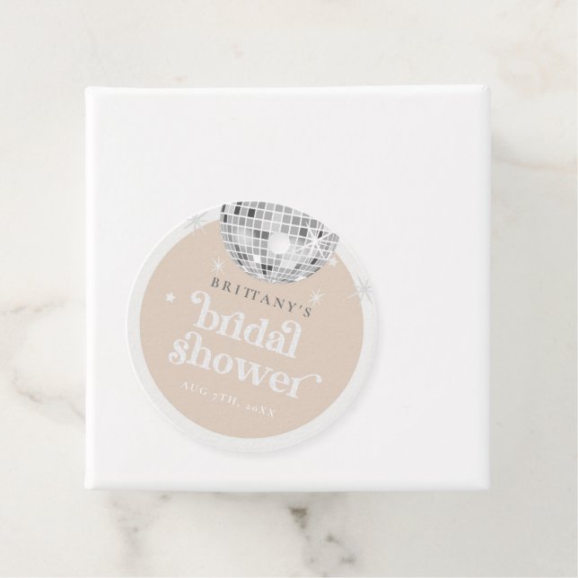 Silver Retro Disco Groovy Bridal Shower  Favour Tags (In Situ)