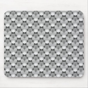 Silver Retro Funk Circles Mousepad
