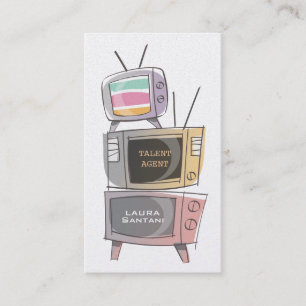 Silver Retro TV's Media Film Actor Business Cards