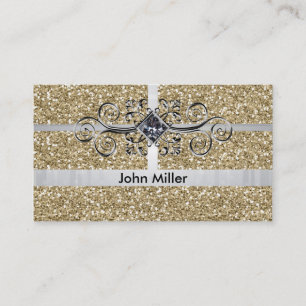 Silver ribbon business card