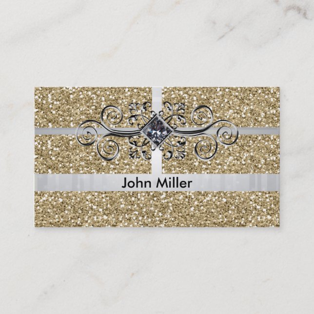 Silver ribbon business card (Front)