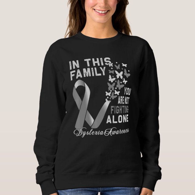 Silver Ribbon Dyslexia Awareness Month Sweatshirt (Front)