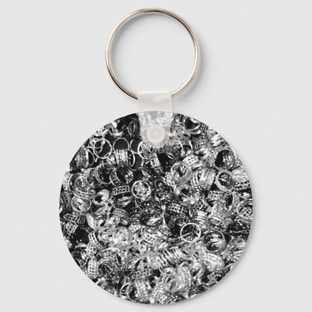 Silver ring background texture key ring (Front)
