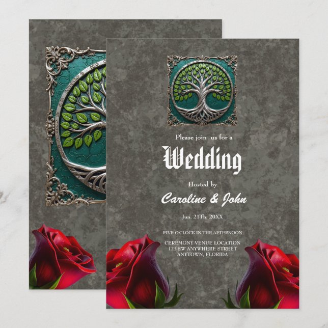 Silver Roots of Eternity – Tree of Life.   Invitation (Front/Back)