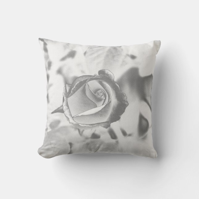 Silver rose cushion (Front)
