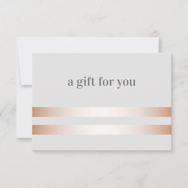 Silver | Rose Gold Elegant Gift Card (Front)
