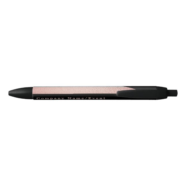 Silver & Rose Gold Foil Effect, Company/Event Black Ink Pen (Back)