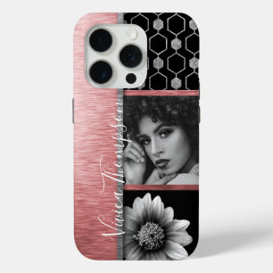 Silver & Rose Gold Photo Collage - Customise It iPhone 15 Pro Case