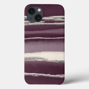 Silver Rose Purple Abstract Print iPhone 13 Case