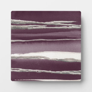 Silver Rose Purple Abstract Print Plaque