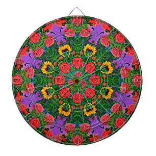 Silver Rose Rings Dartboard