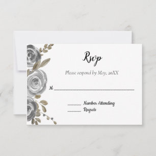 Silver Rose RSVP Card
