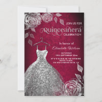 Silver roses trendy sequins dress Quinceañera In