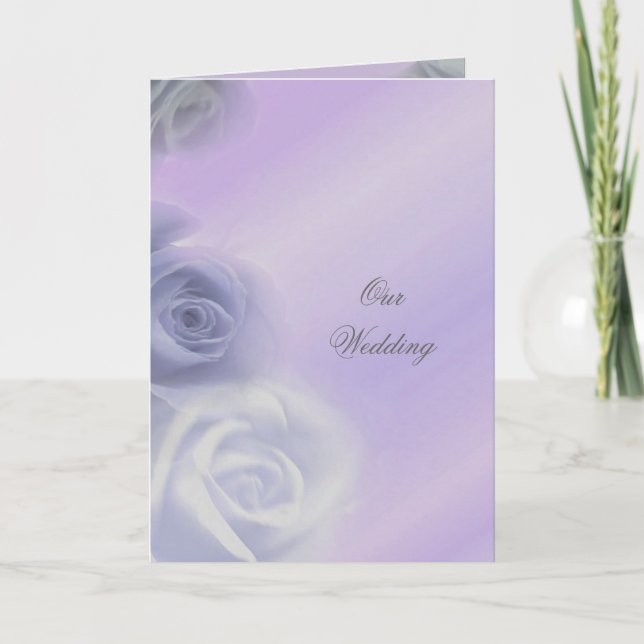 Silver Roses  Wedding Invitation Card (Front)