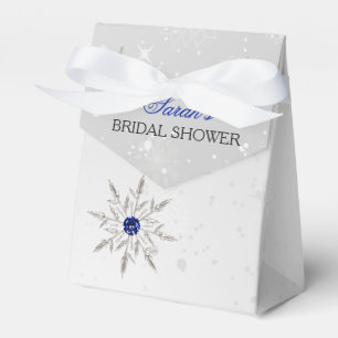 Silver Royal Blue bridal shower favour box