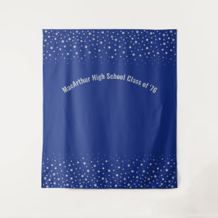 Silver & Royal Blue   Class Reunion Party Tapestry