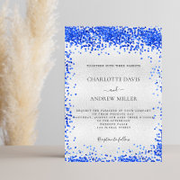 Silver royal blue confetti luxury wedding