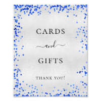 Silver royal blue wedding cards gifts