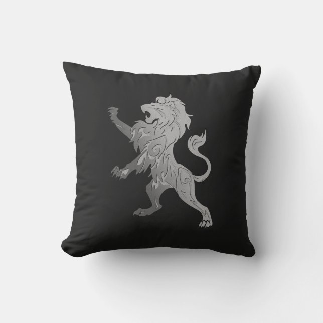Silver Royal Lion Cushion (Front)