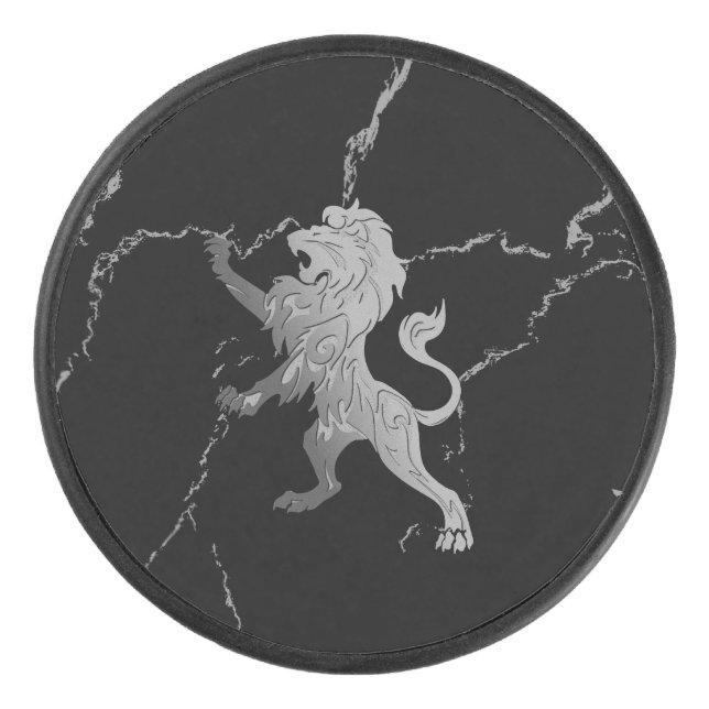 Silver Royal Lion Hockey Puck (Front)