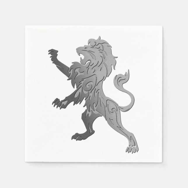 Silver Royal Lion Napkin (Front)