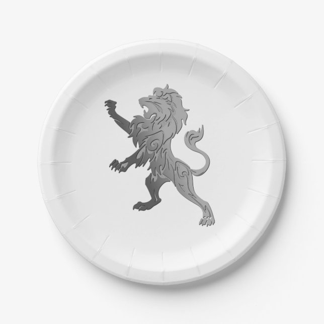 Silver Royal Lion Paper Plate (Front)