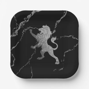 Silver Royal Lion Paper Plate