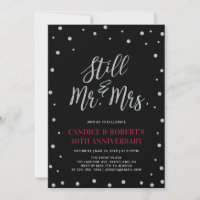 Silver & Ruby, 40th Wedding Anniversary Invitation