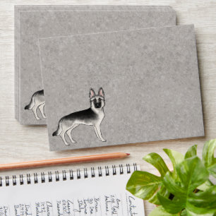 Silver Sable German Shepherd Cartoon GSD Dog Envelope