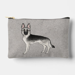 Silver Sable German Shepherd Cute Cartoon Dog Accessory Pouch