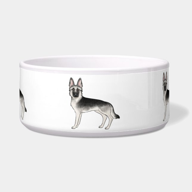 Silver Sable German Shepherd Cute Cartoon Dogs (Front)