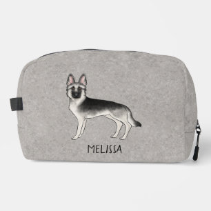 Silver Sable German Shepherd Dog With Any Name Dopp Kit
