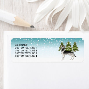 Silver Sable German Shepherd In Winter With Text