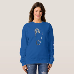 silver safety pins womens sweatshirt