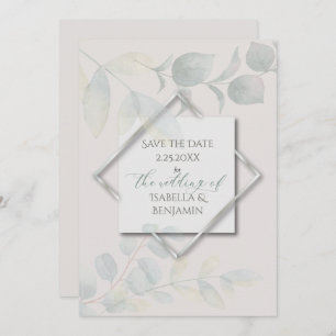 Silver Sage  Eucalyptus Save the Date 2 Invitation