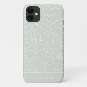 Silver Sage Floral Pattern Personalised Case-Mate iPhone Case