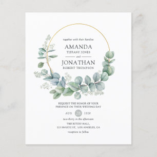 Silver Sage Geometric Eucalyptus Wedding Invite Flyer