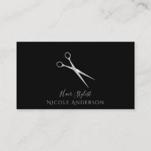Silver Salon Hair Stylist Scissors Chic Any Color Business Card