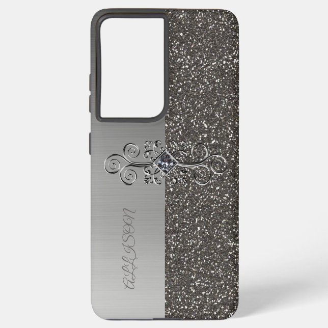 Silver Samsung Galaxy S21 Ultra Case (Back)