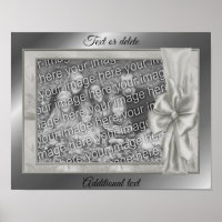 Silver Satin Bow Frame Create Your Own Photo 